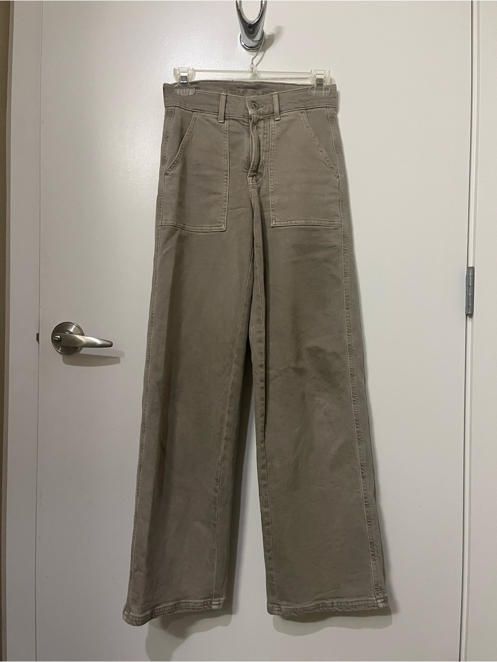American Eagle Outfitters Wide-Leg Utility Pants in Tan